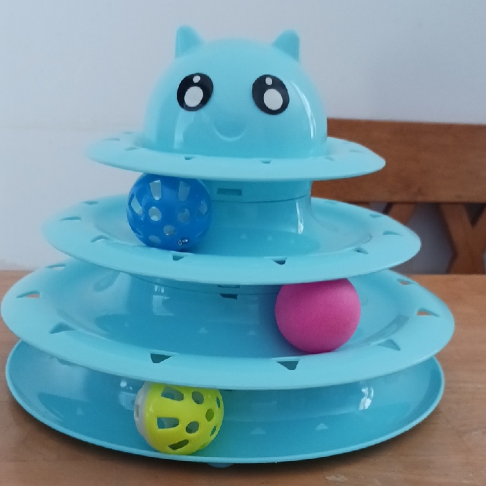 Blue Cat Tower Ball Toy